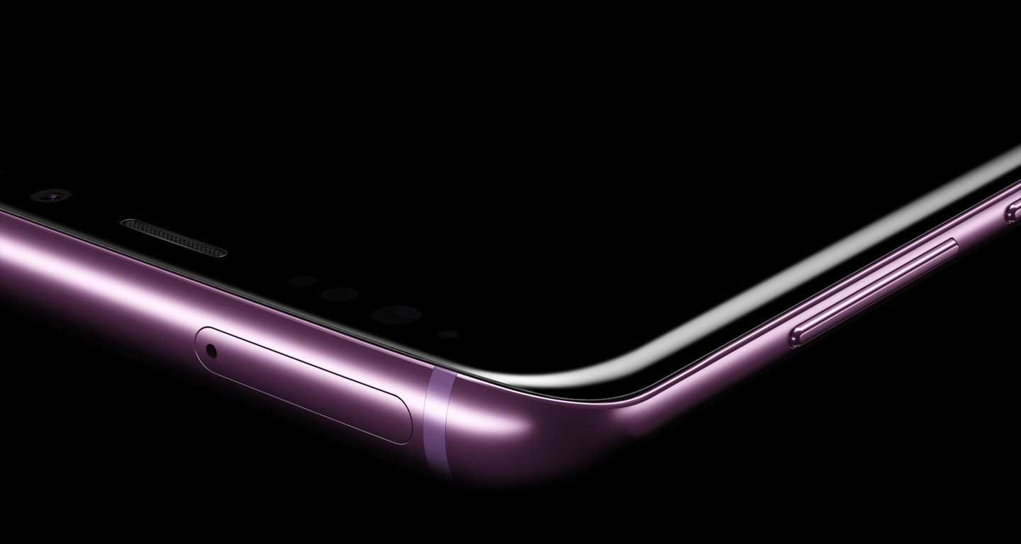 Imagen mostrando un primer plano de una esquina de Galaxy S9+