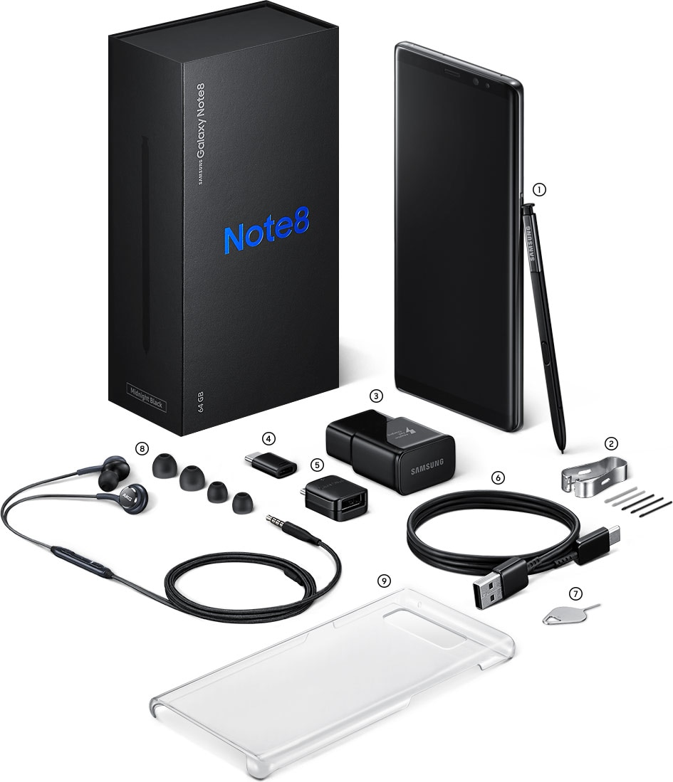 Note 8 box components