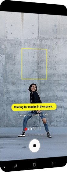 Motion Detect GUI on Galaxy S9+ with frames from a Super Slow-mo video