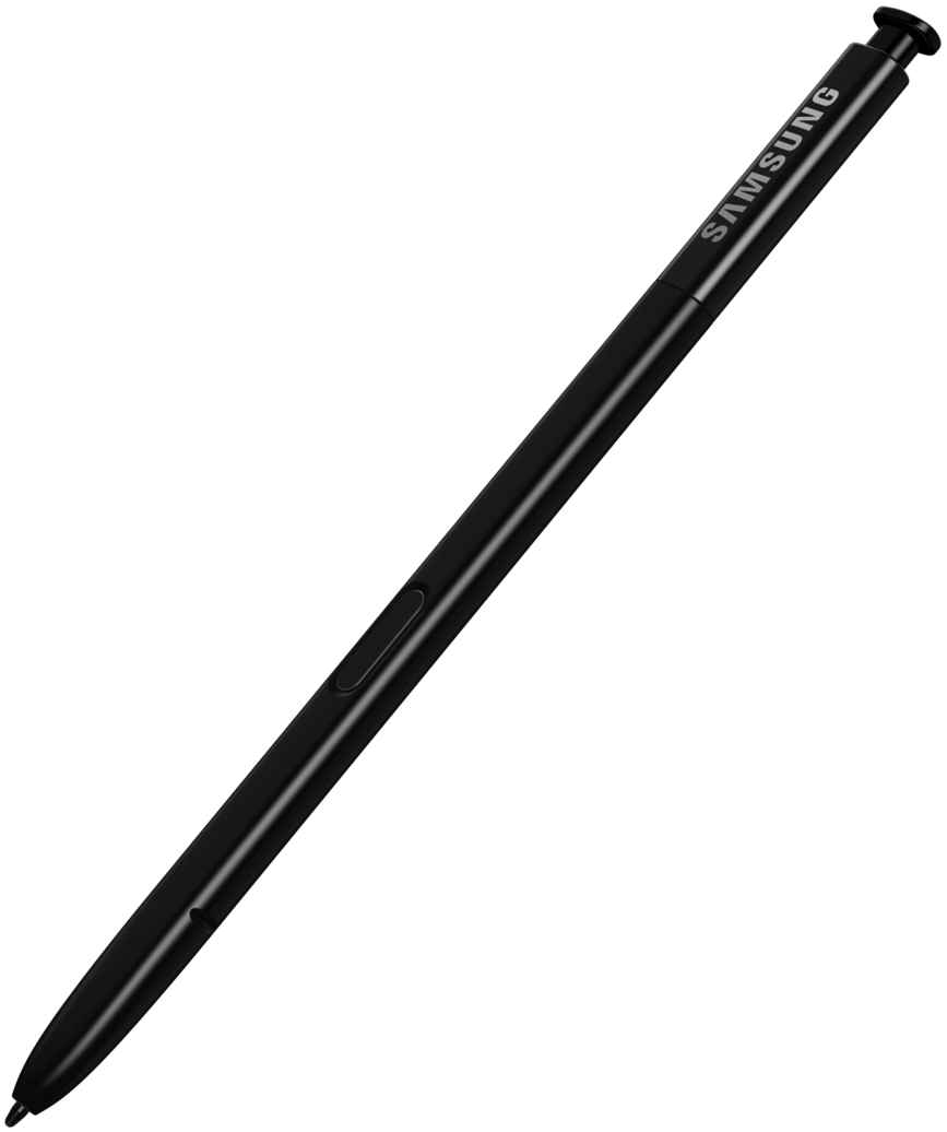 S Pen که نوک آن رو صفحه ی نمایش گلکسی نوت 8 قرار گرفته