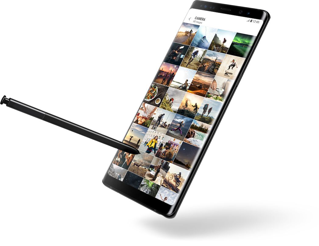Right angled view of the Galaxy Note8