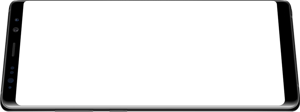 Galaxy Note8 in landscape mode half lying on surface