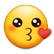 Kiss emoji in Galaxy Note8 user’s response in messaging app