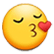 Kiss emoji in the girl’s response in messaging app