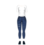 White tee with jeans outfit