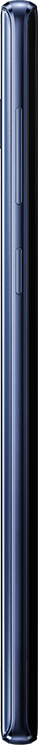 Galaxy Note9 seen from the right, animated with images fanning out from the back