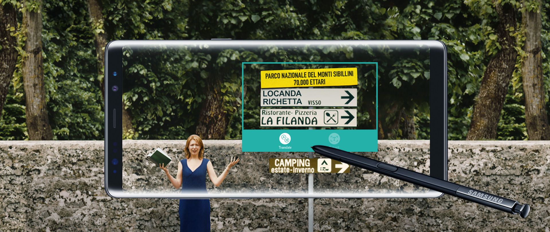 The same image in full as background