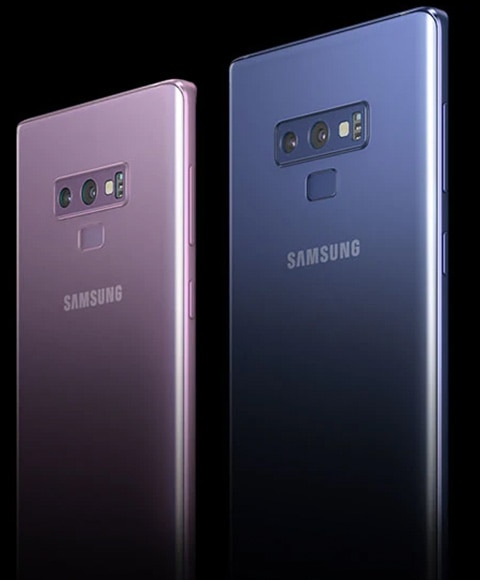 Simulated closeup image of Galaxy Note9’s hardware